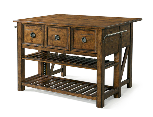 436-885 The Southern Pines Collection&#039;Loblolly&#039; 3 Drawer Kitchen Island - Table