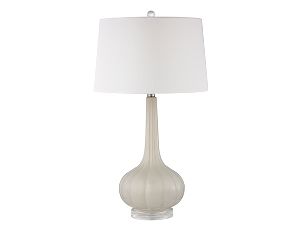 D2458 Off White Fluted Ceramic Table Lamp