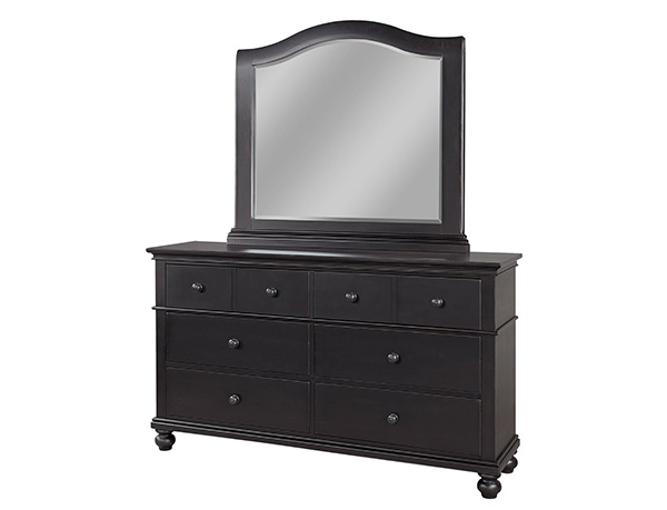 i07 Oxford Dresser &amp; Arched Mirror - Black화장대( 와이드체스트 + 거울 )