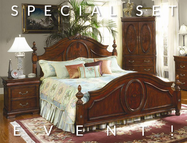 3486 The Regency Elegant Poster Bedroom SetQ size 침대 + 협탁  특별구성 전시분 이벤트 