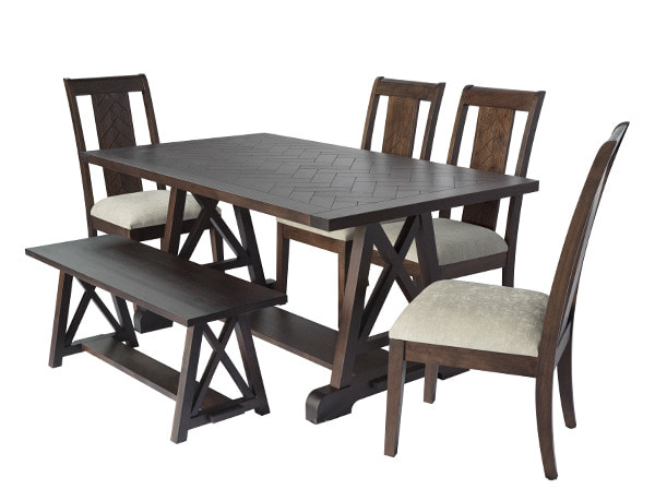 IHOL Holzboden Collection Dining Set6인 식탁세트 (테이블1ea+사이드체어4ea+벤치1ea)