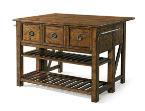 436-885 The Southern Pines Collection&#039;Loblolly&#039; 3 Drawer Kitchen Island - Table
