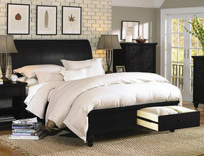 ICB Cambridge Collection Sleigh Storage Bed - Black