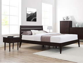 Sienna Collection Platform Bedroom set - Mocha침대프레임 + 협탁 세트100% 대나무로 제작