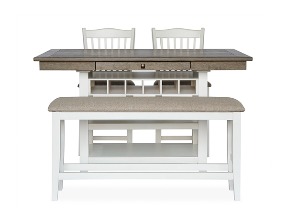 1147 Lakewood Counter Dining Set4인 식탁세트 (테이블1ea+카운터체어2ea+벤치1ea)높이 915mm 홈바/아일랜드 식탁세트