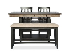 1148 Lakewood Counter Dining Set4인 식탁세트 (테이블1ea+카운터체어2ea+벤치1ea)높이 915mm 홈바/아일랜드 식탁세트