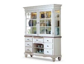 5265-851/852 Pine Island Buffet and HutchOld White Finish